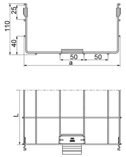 Зображення Лоток кабельний з дротяної сітки KDSZ400H110/3 (912440)
