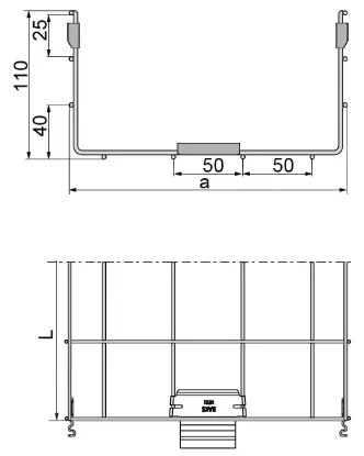 Зображення Лоток кабельний з дротяної сітки KDSZ600H110/3 (912460)